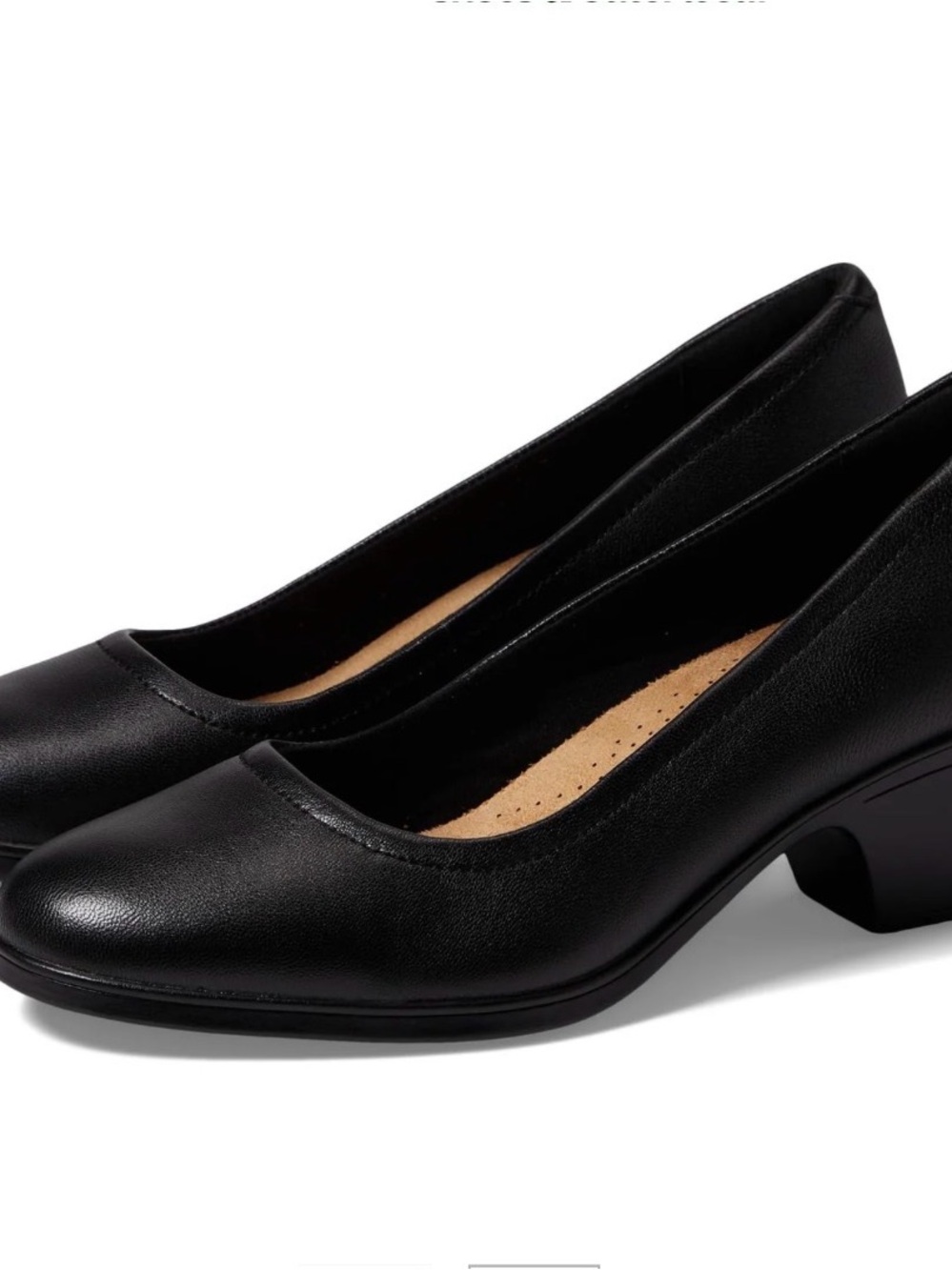 Clarks Emily Ruby Black Leather Pumps